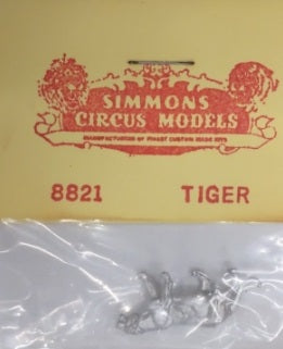 Simmons 8821 HO Scale Walking Tiger Unpainted Metal Figure