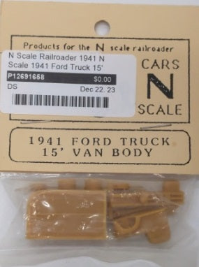N Scale Railroader 1941 N Scale 1941 Ford Truck 15'' Van Body Resin Kit