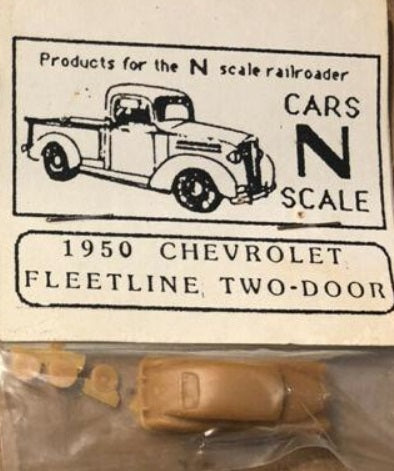 N Scale Railroader 1950 N Scale 1950 Chevrolet Fleetline Two-Door Resin Kit