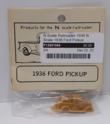 N Scale Railroader 1936 N Scale 1936 Ford Pickup Unpainted Resin Kit