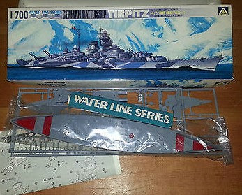 Aoshima Models 103 1:700 Water Line Series German Battleship Tirpitz Model Kit