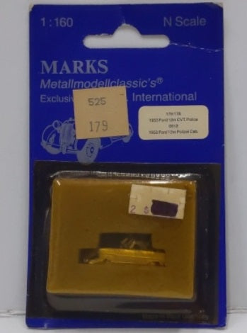 NJ International 179/178 N Scale Marks 1953 Ford 12 cm CVT Police Metal Kit