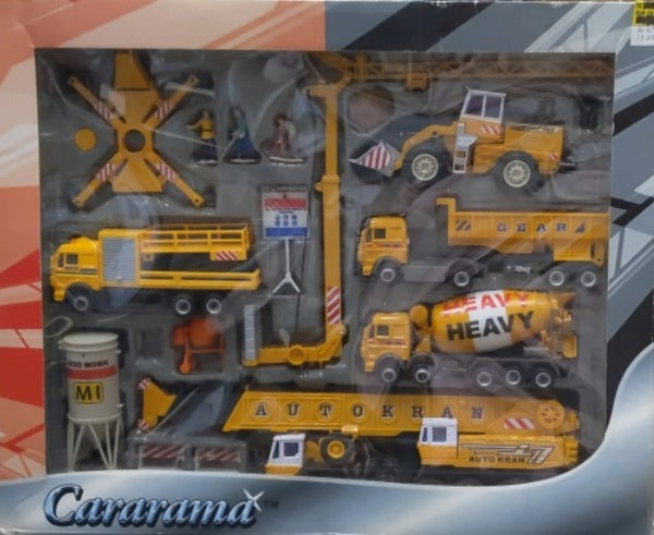 CBS公式専用14点セット Cararama 07014 1:60 Scale Construction Vehicles, Cranes