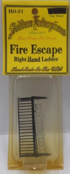 Sodders Enterprises HO-31 HO Scale Fire Scape Right Hand Ladder