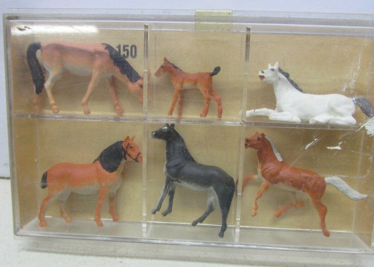 Preiser 150 HO 1:90 Horses Figures (Set of 6)