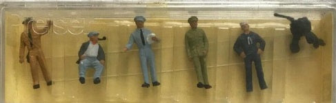 Preiser 4018 HO Male Workers in Uniform (Set of 6)