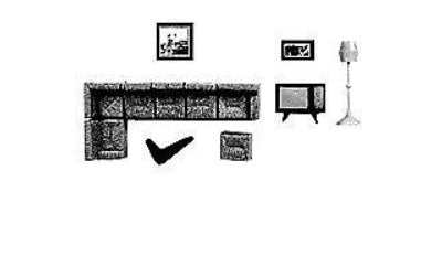 Plastruct HLL-100 O Scale Living Room Architect's Furniture