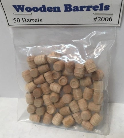 Paradise City Depot 2006 HO Scale Wooden Barrels (Bag of 50)