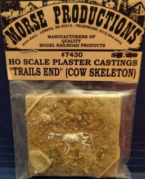 Morse Productions 7430 HO Scale Trails End Cow Skeleton Plaster Casting