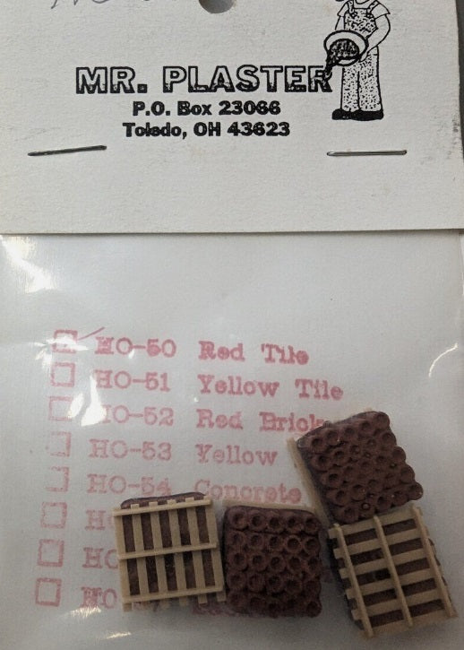 Mr. Plaster HO-50 HO Scale Red Tile On Pallet (Pack of 4)