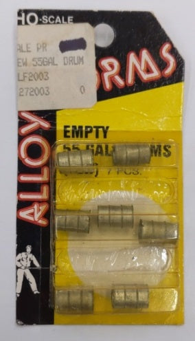 Alloy Forms HO Scale Empty 55 Galon Drum (Pack of 7)