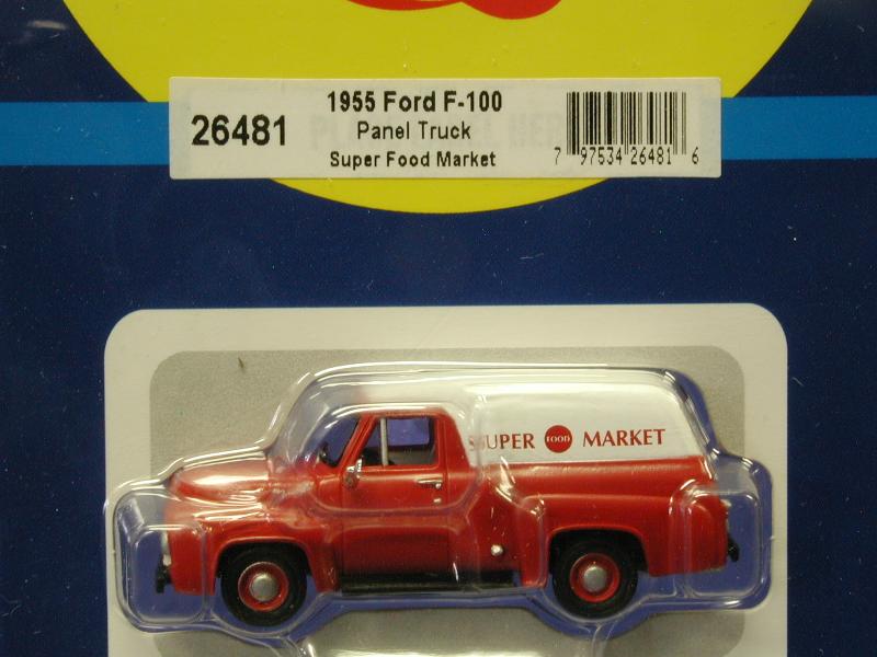 Athearn 26481 Red "Super Food Market" 1955 Ford F-100 Panel Truck