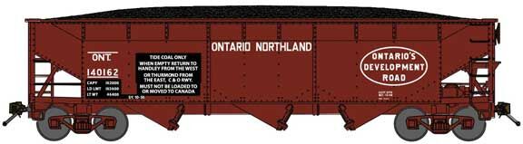 Bluford Shops 74111 N Ontario Northland 3-Bay Offset Side Hopper ONT #140133