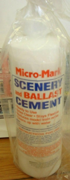 Micro-Mark 85043 Scenery & Ballast Cement Ready To Use 16 Oz. Bottle