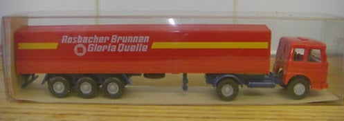 Wiking 517 HO MAN Sattelzug Rosbacher Brunnen Gloria Quelle Truck