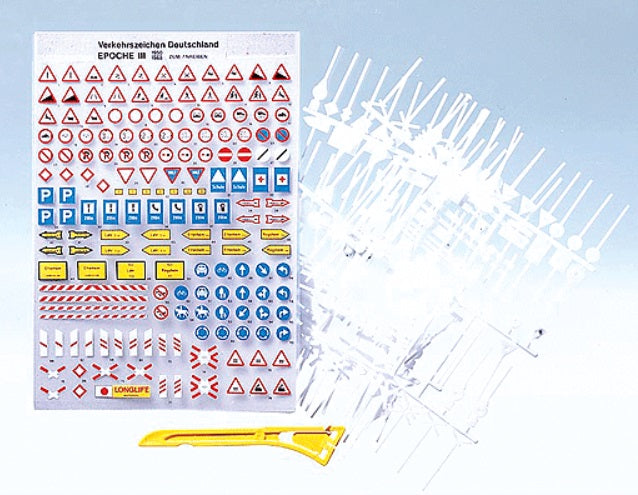 Faller 180594 HO Traffic Signs For Germany Period III 1948-1977 Kit