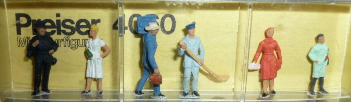 Preiser 4060 HO Scale Various Trades People Figures (Set of 6)