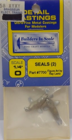 Builders-in-Scale 7700 O 1/4" Seal Metal Unpainted Figures (Pack of 2)