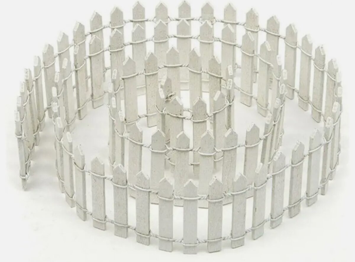 Big Lots 11535045 White Wood Village Fence 2-1/2" Tall