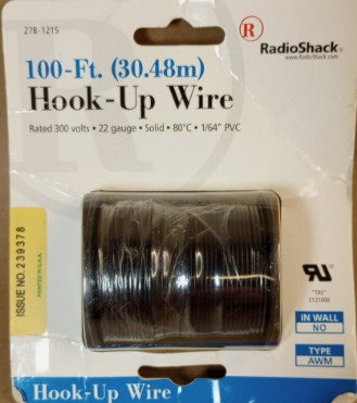 Radio Shack 278-1215 100 FT (30.48m) Hook-Up Wire 22 Gauge Solid