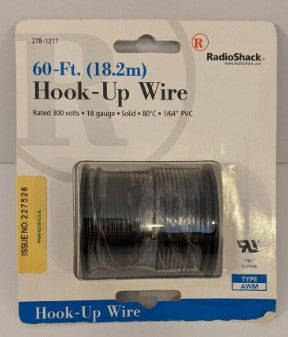 Radio Shack 278-1217 60 FT 18 Gauge Solid Hook-Up Wire Type AWM