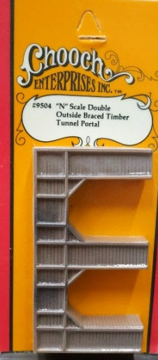 Chooch Enterprises Inc 9504 N Scale Double Outside Braced Timber Tunnel Portal