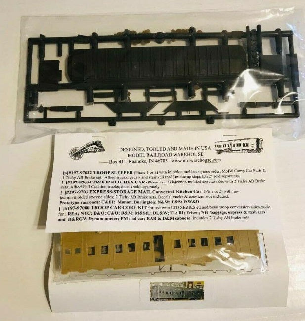 Cannonball 197-97022 HO Scale Troops Sleeper Car Plastic Kit