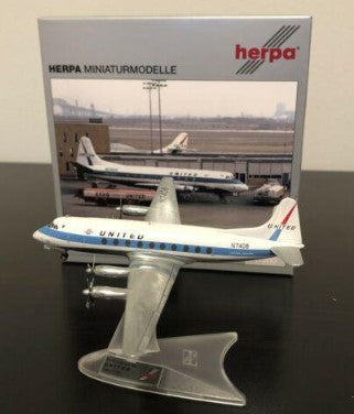 Herpa 553681 1:200 United Airlines Vickers Viscount 700 N7408