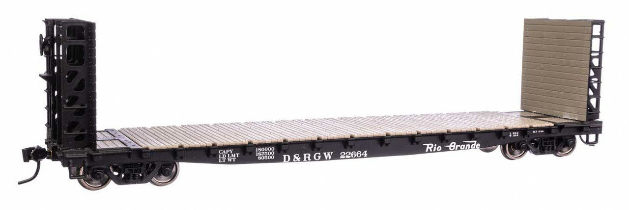Walthers 910-5925 HO D&RGW 53' GSC Bulkhead Flatcar Ready to Run #22664