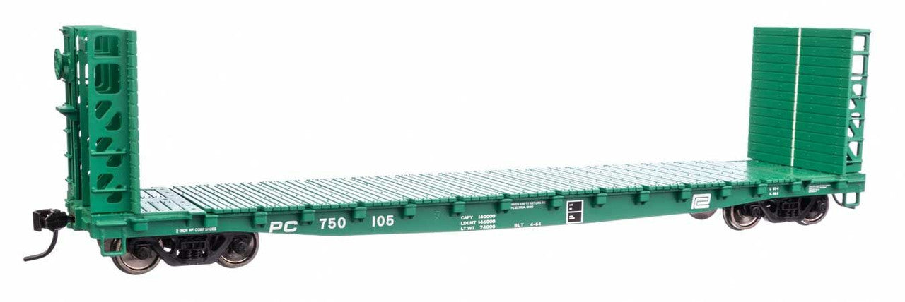 Walthers 910-5934 HO Penn Central 53' GSC Bulkhead Flatcar Ready to Run #750105