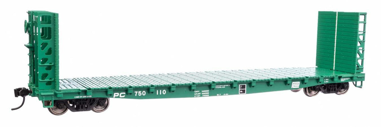 Walthers 910-5935 HO Penn Central 53' GSC Bulkhead Flatcar Ready to Run #750110