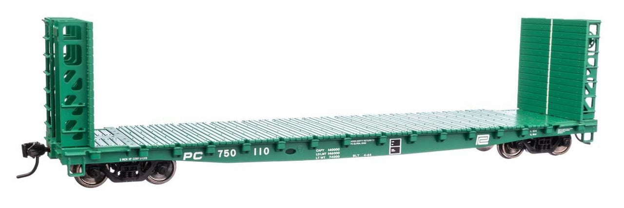 Walthers 910-5935 HO Penn Central 53' GSC Bulkhead Flatcar Ready to Run #750110