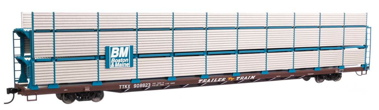 Walthers 910-8303 HO BM 89' Flatcar w/ Tri-Level Shielded Auto Rack RTR #908823