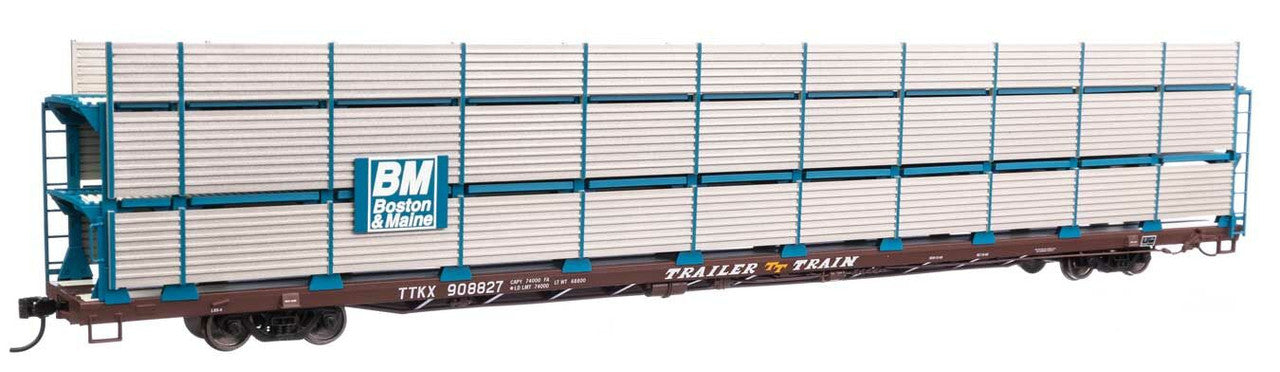 Walthers 910-8304 HO BM 89' Flatcar w/ Tri-Level Shielded Auto Rack RTR #908827