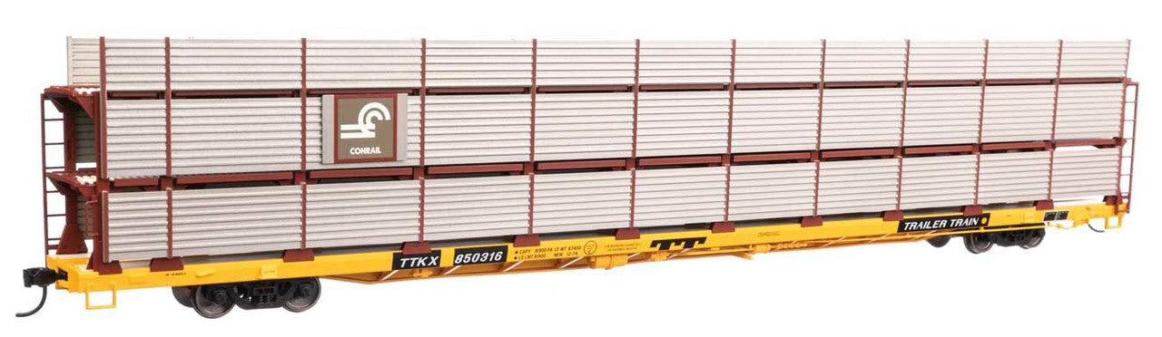 Walthers 910-8312 HO CR 89' Flatcar w/ Tri-Level Shielded Auto Rack RTR #850316