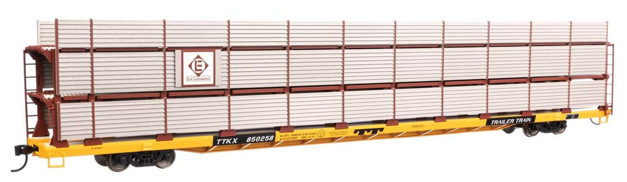 Walthers 910-8314 HO EL 89' Flatcar w/ Tri-Level Shielded Auto Rack RTR #850258