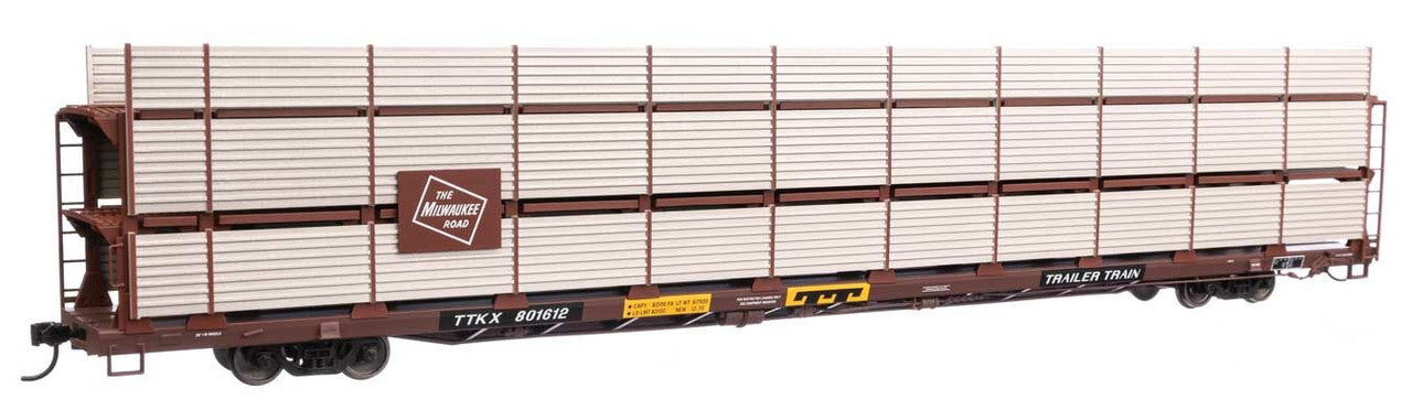 Walthers 910-8320 HO MIWL 89' Flatcar w/Tri-Level Shielded Auto Rack RTR #801612