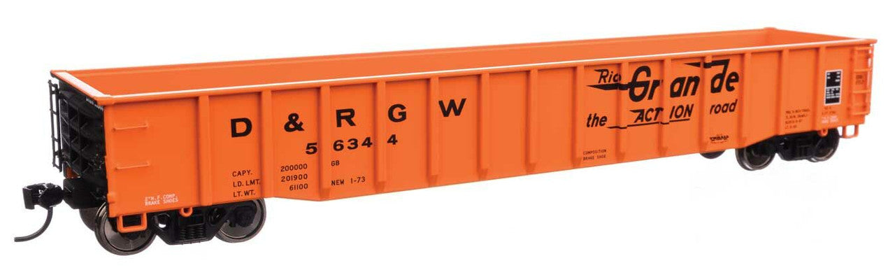 Walthers 920-105509 HO D&RGW 53' Thrall Gondola Ready to Run #56344