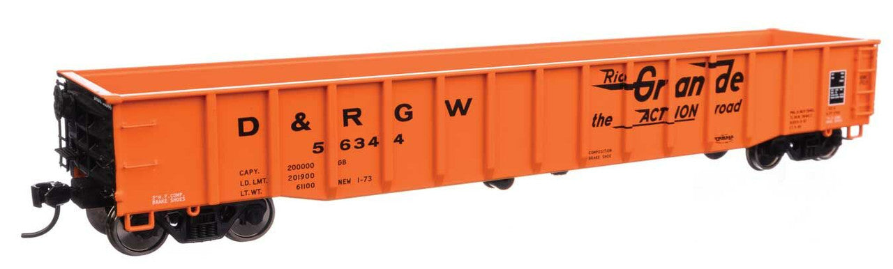 Walthers 920-105509 HO D&RGW 53' Thrall Gondola Ready to Run #56344