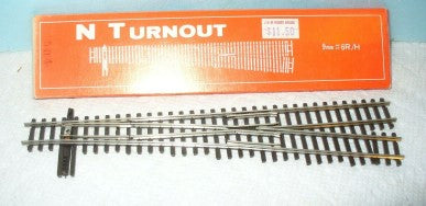 Shinohara Track 504 N Scale 9mm #6 Right Hand Turnout Single Piece of Track