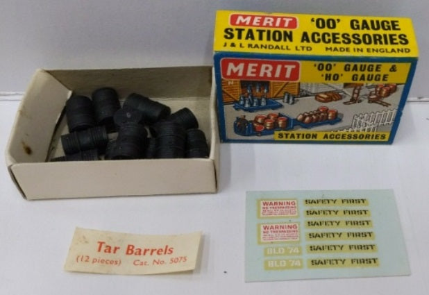Merit International 5075 HO And OO Black Barrels W/Decals (Box of 12)