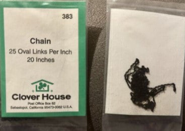 Clover House 383 28 1/2 Oval Links Per Inch Black 20" Chain