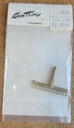 Kemtron 830 HO Scale Brass Pipe Unions .020