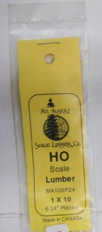 Mt. Albert MA105P24 HO Scale Lumber 1 x 10 24