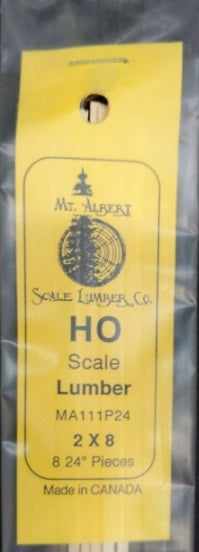 Mt. Albert MA111P24 HO Scale Lumber 2 x 8 - 24" (Pack of 8)