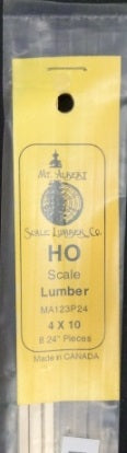 Mt. Albert MA123P24 HO Scale Lumber 4 x 10 24" (Pack of 8)