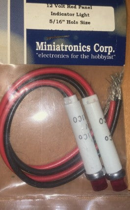 Miniatronics Corp. 12V Red Panel Indicator Light 5/16 Hole Size