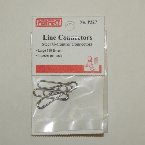 Perfect Parts 227 Large 110lb Test Line Steel U-Control Connectors (Pack of 4)