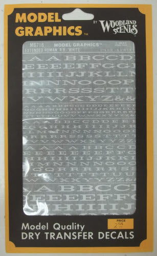 Woodland Scenics MG716 Extended Roman R.R. White Dry Transfer Decals