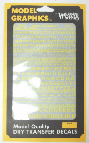 Woodland Scenics MG724 Yellow Model Graphics Gothic R.R. Dry Transfer Decals
